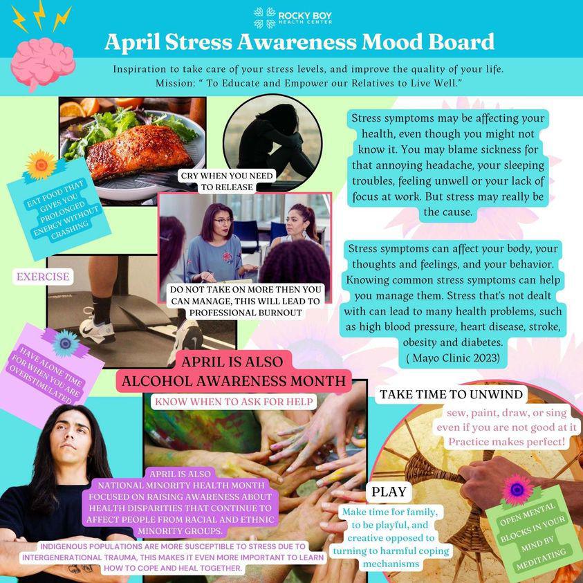 April Stress Awareness Mood Board 2024
