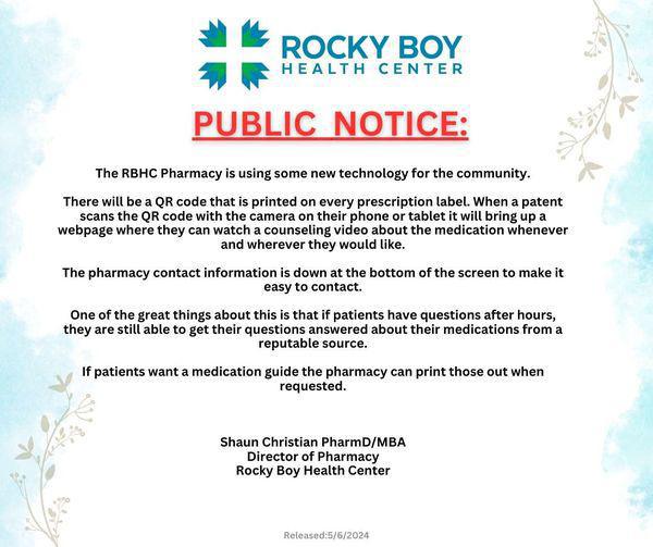 Public Notice-Pharmacy Update