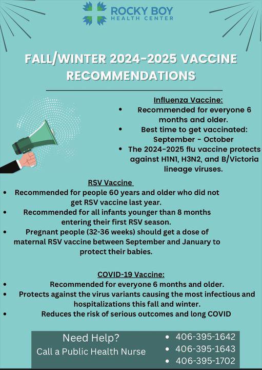 Fall/Winter Vaccine Recommendations