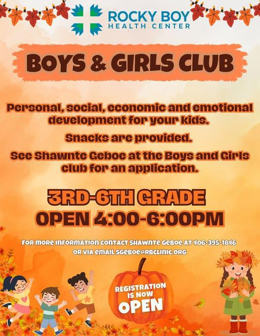 After-school sessions-Rocky Boy Health Center Boys & Girls Club 
