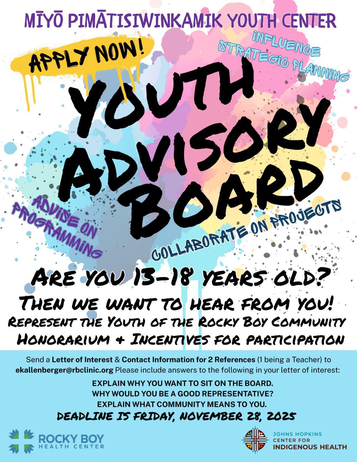 Join Our Youth Advisory Board! Join Our Youth Advisory Board!