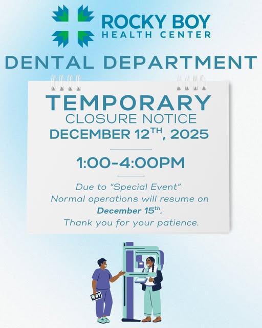 Dental Department Temporary Closure Notice