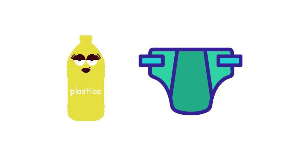 Stasera esporre plastica e pannolini