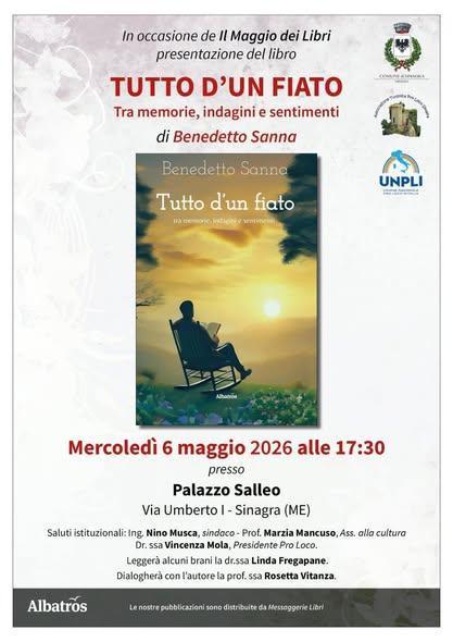 Presentazione del libro "Tutto d'un fiato" di Benedetto Sanna (inizio ore 17.30)