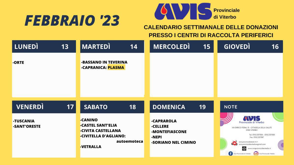 Donazioni AVIS VITERBO 