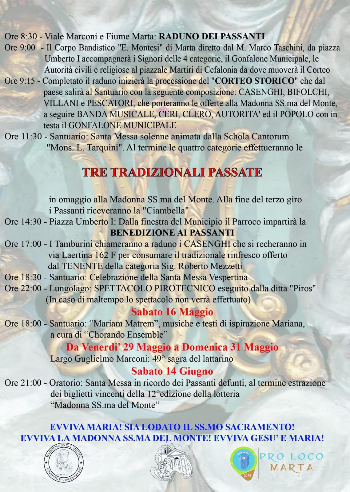Festeggiamenti in onore della Madonna SS.ma Del Monte