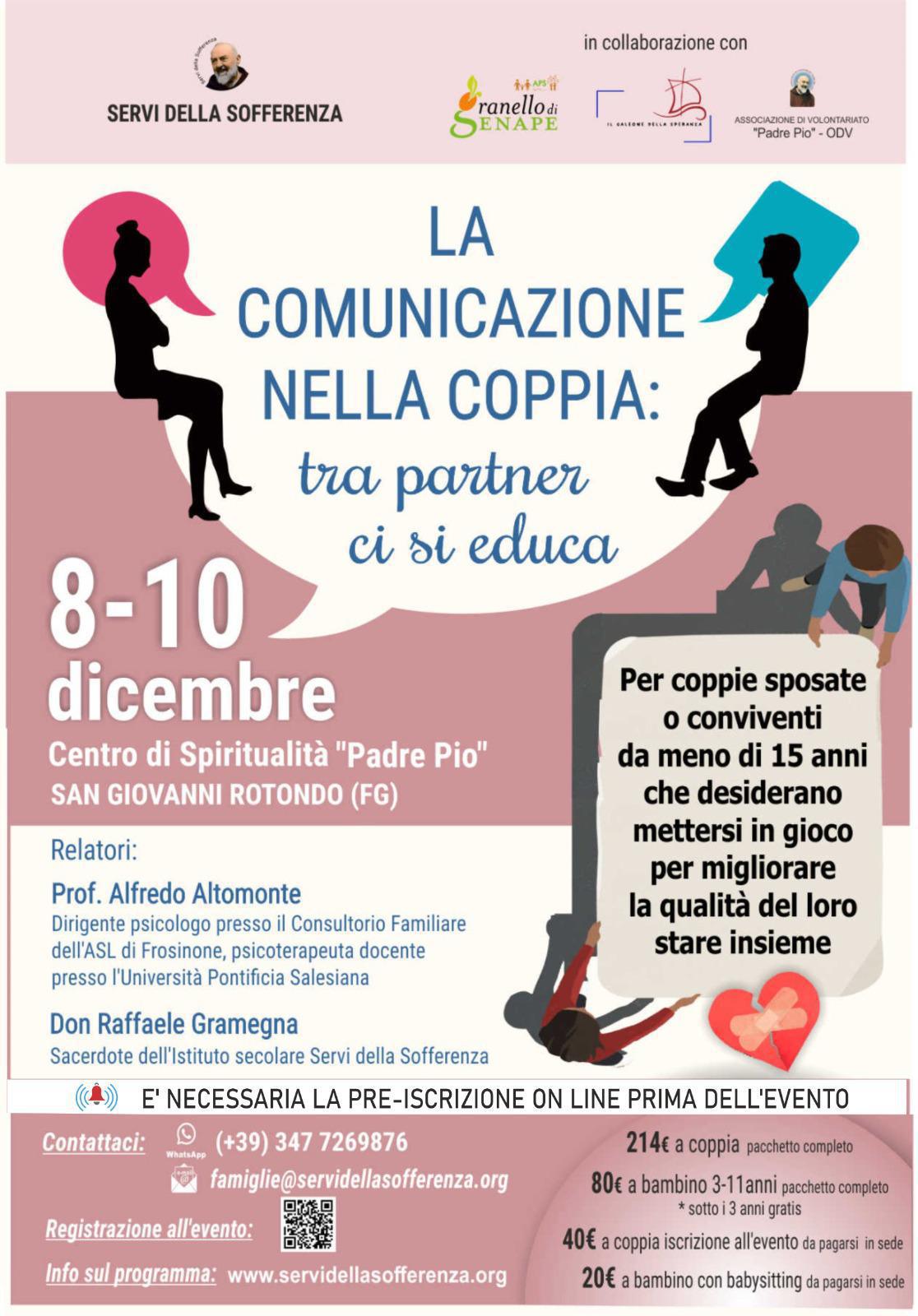8-10 Dicembre incontro per giovani coppie a San Giovanni Rotondo 8-10 Dicembre incontro per giovani coppie a San Giovanni Rotondo
