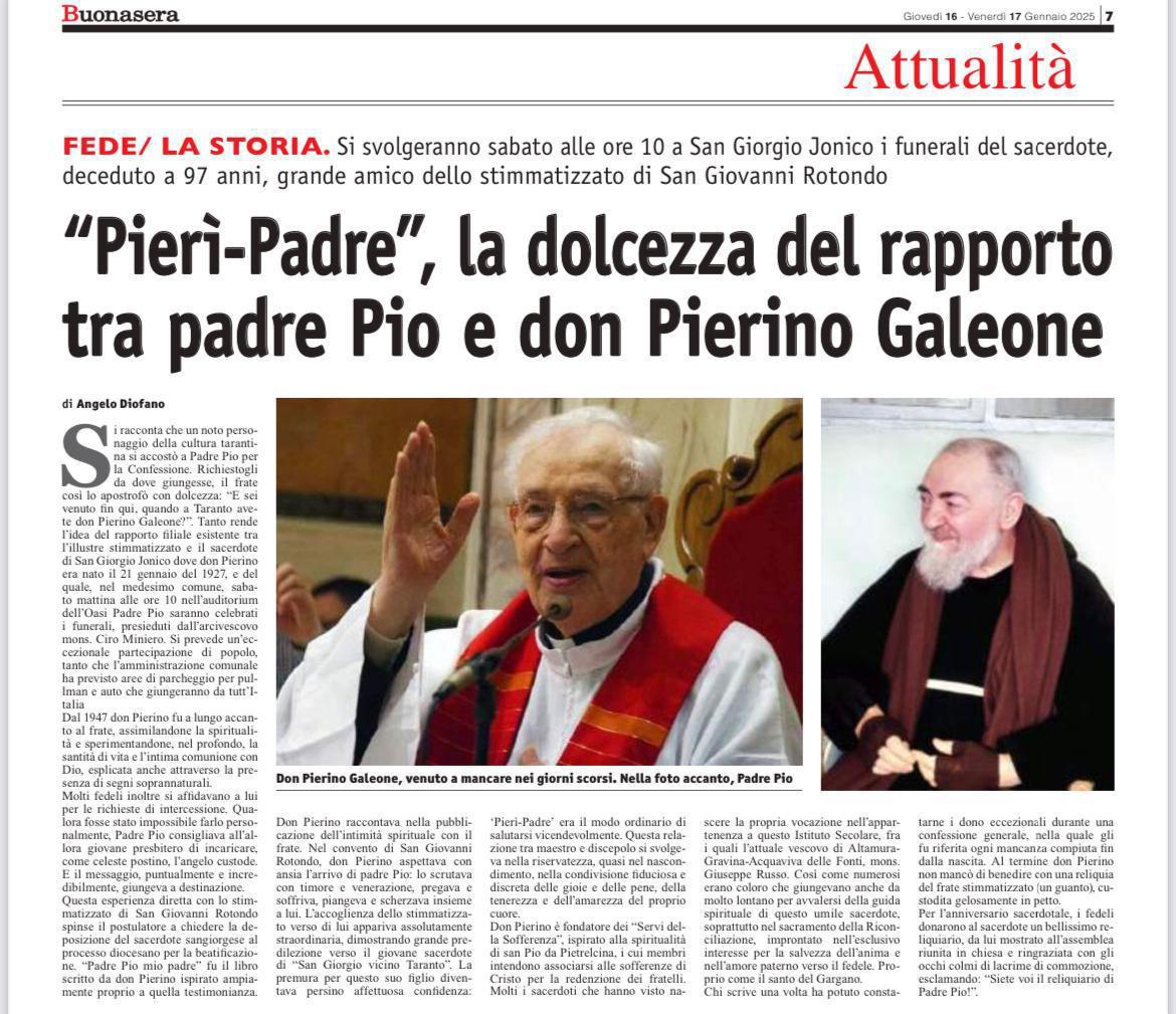 Rassegna stampa: notizie dal mondo per la scomparsa del Padre e le celebrazioni in suffragio e memoria Rassegna stampa: notizie dal mondo per la scomparsa del Padre e le celebrazioni in suffragio e memoria