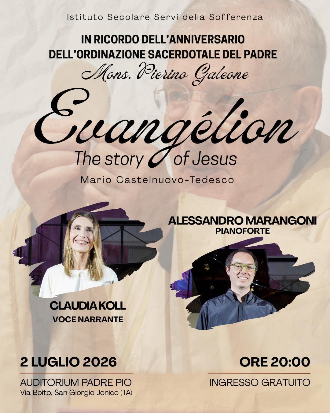 “Evangélion”, serata in ricordo di Mons. Pierino Galeone