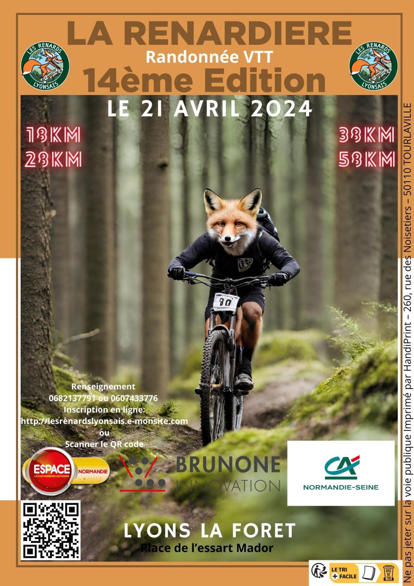 La Renardière, randonnée VTT, le 21 Avril à Lyons La Forêt, avec Espace !