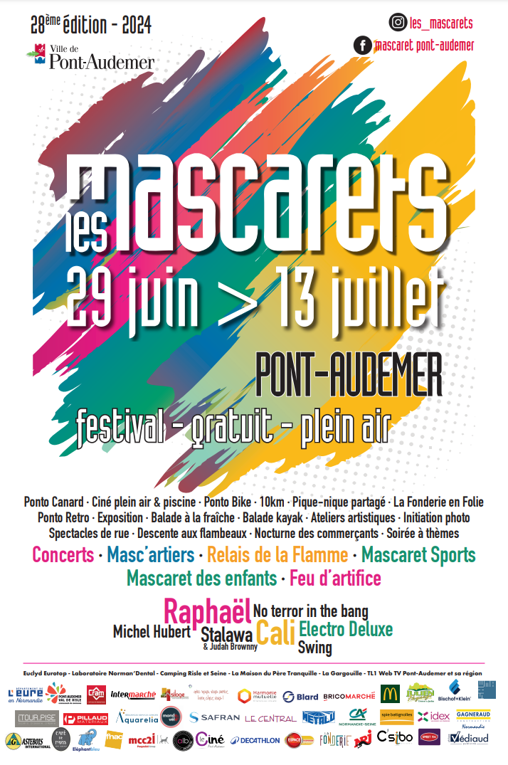 Les Mascarets, 28ème édition, du 29 Juin au 13 Juillet à Pont-Audemer, avec Espace !