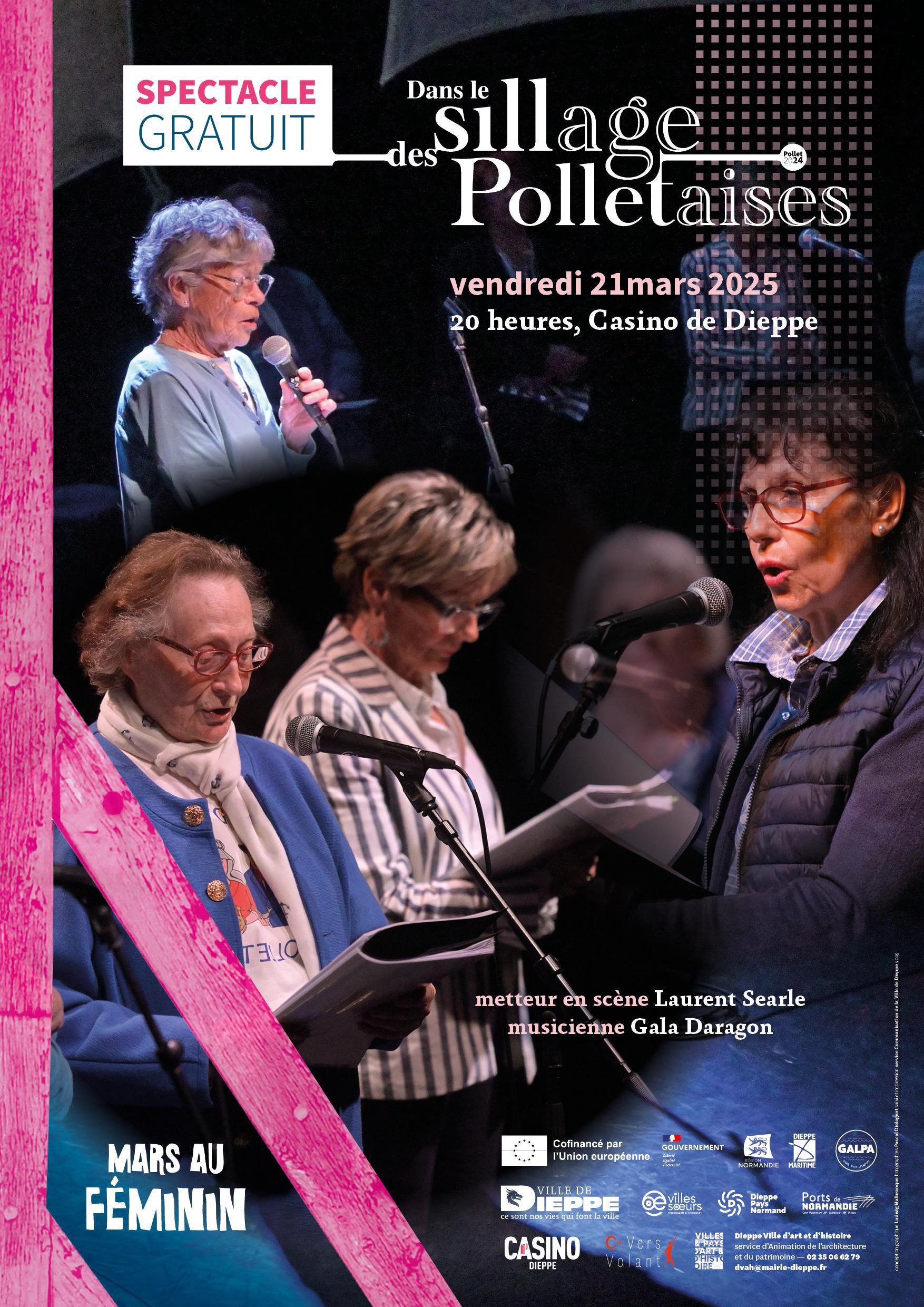 Spectacle "Dans le sillage des Polletaises",  Vendredi 21 Mars, à Dieppe avec DVAH !