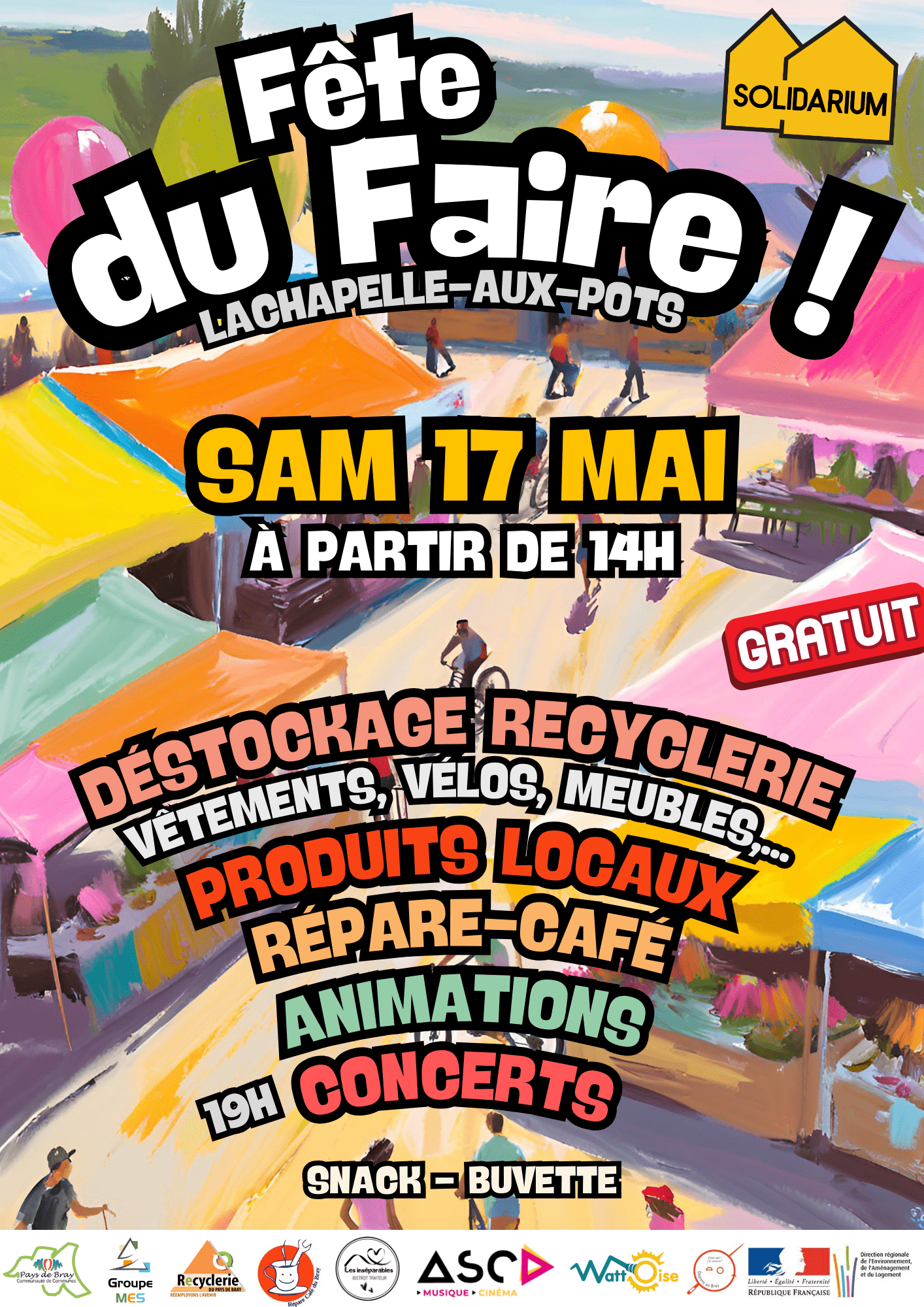 20 ans du Solidarium, Fête du faire, à Lachapelle-Aux-Pots, Samedi 17 Mai !