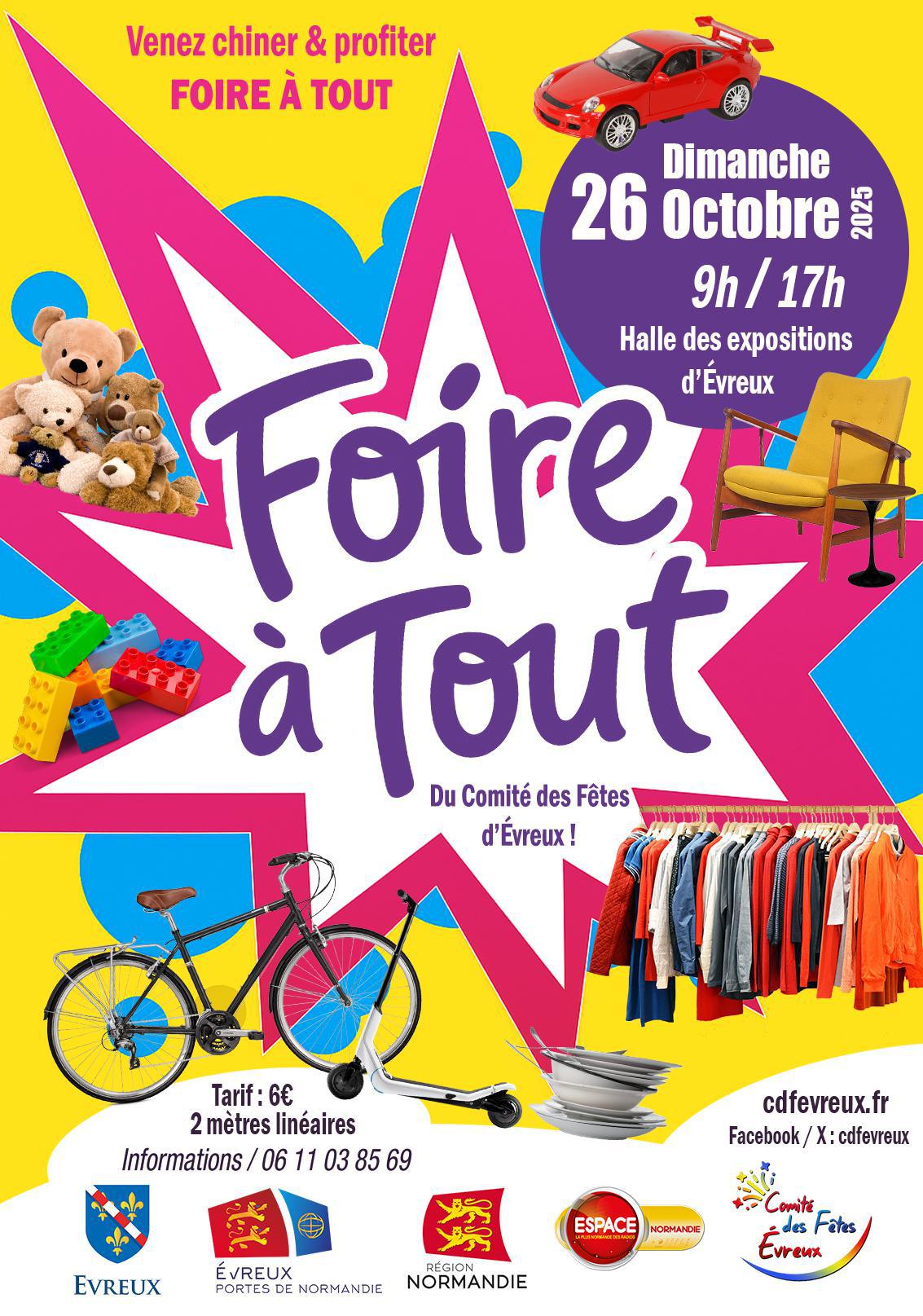 Foire à tout du CDF Évreux, Dimanche 26 Octobre, avec Espace !