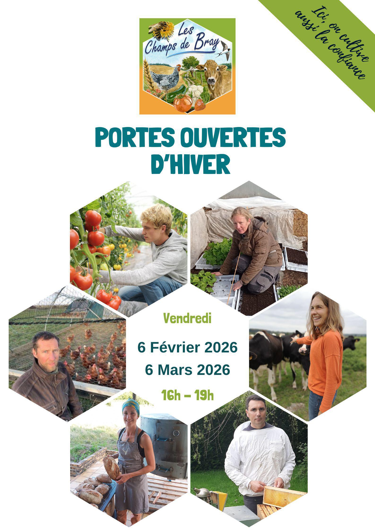 Portes Ouvertes à la ferme Les Champs de Bray, les 6 Février & 6 Mars 2026 !