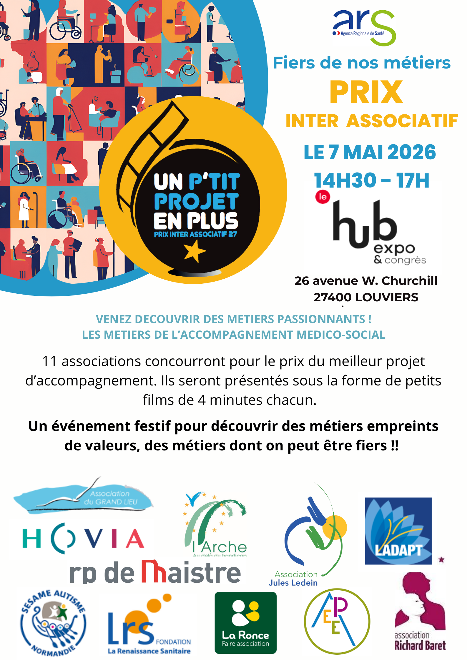 Un P'tit Projet en Plus, prix inter associatif 27, Jeudi 7 Mai, au Hub Expo & Congrès Louviers !