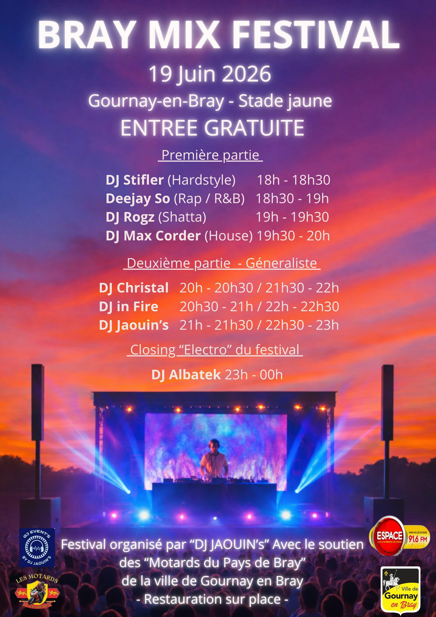 1er Bray Mix Festival, le 19 Juin 2025 à Gournay-en-Bray, avec Espace !