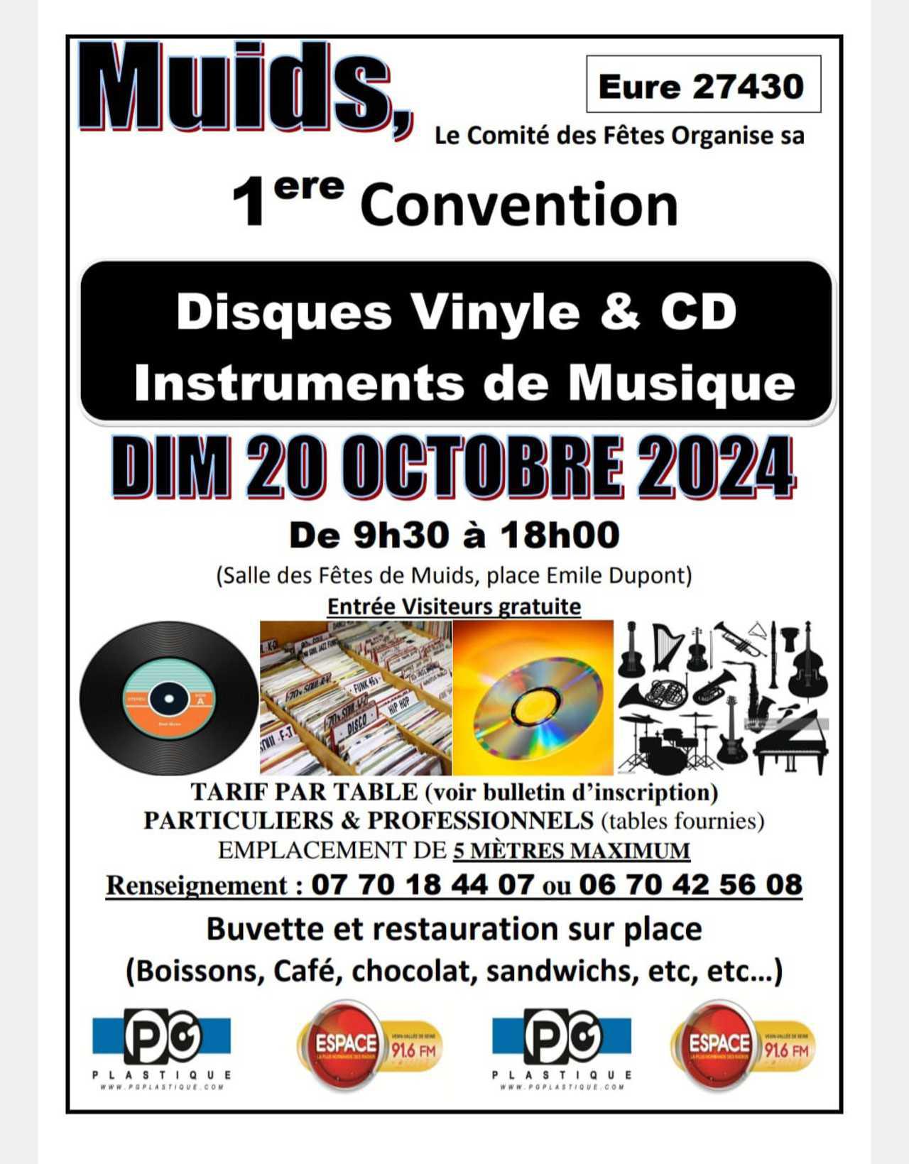 1ère Convention Vinyle & CD, Dimanche 20 Octobre à Muids, avec Espace !