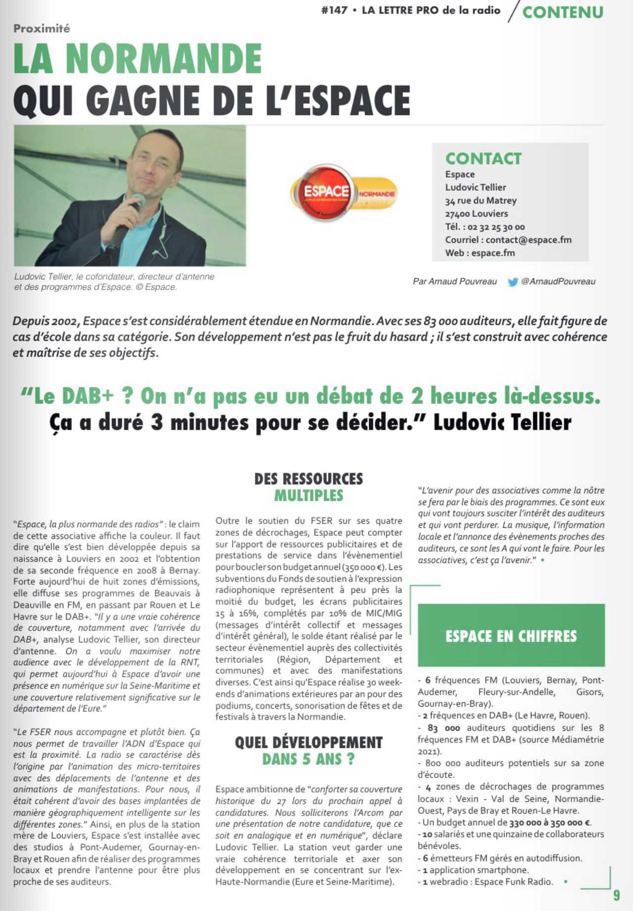 Article lettre pro Espace Normandie