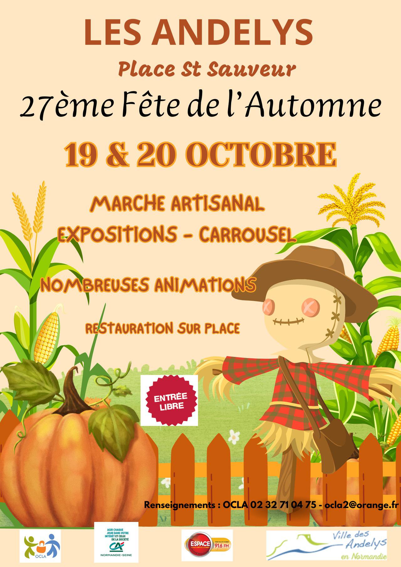 27ème Fête de l'Automne, aux Andelys les 19 & 20 Octobre, avec Espace !