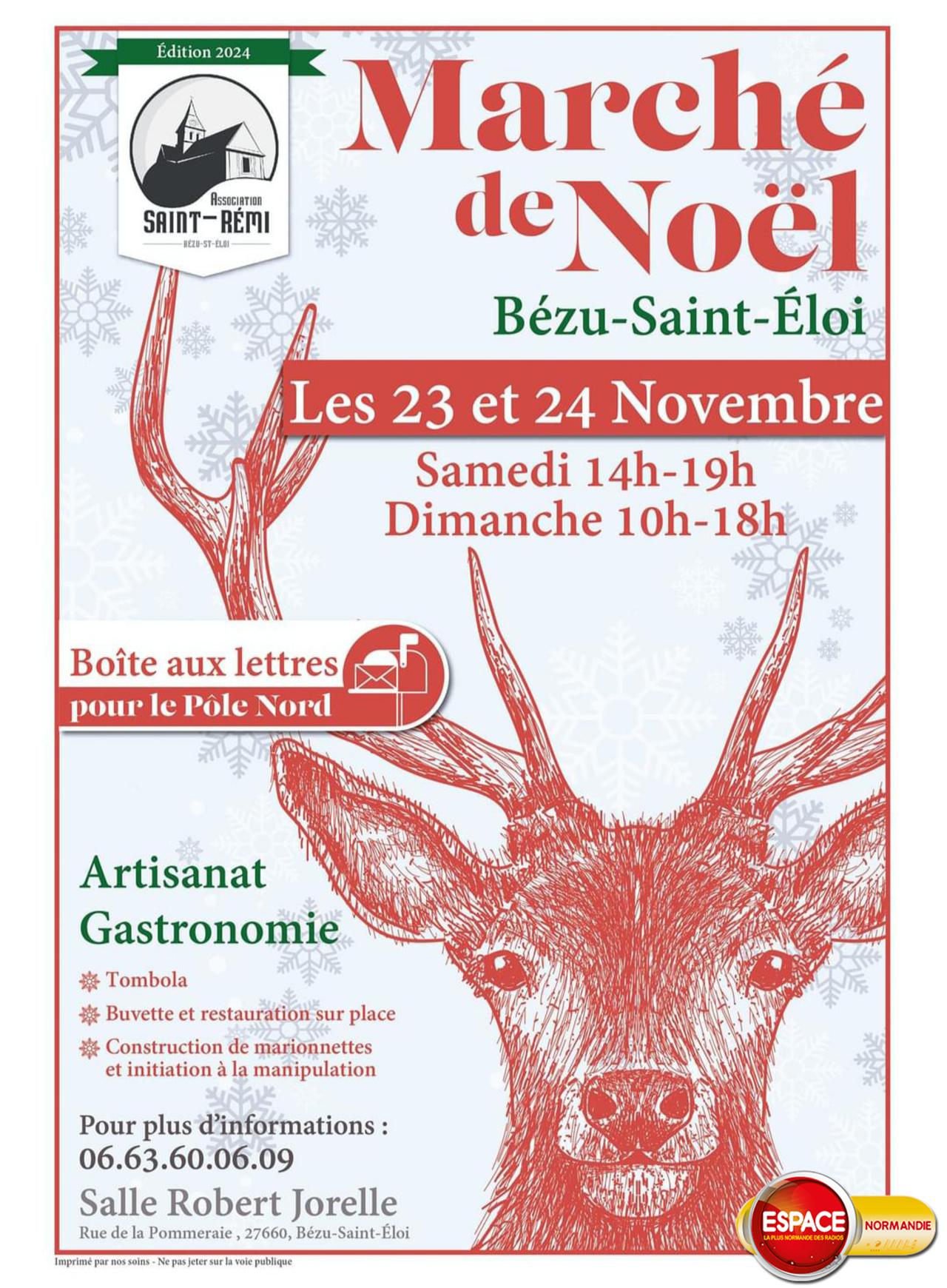 Marché de Noël à Bézu-St-Éloi, les 23 & 24 Novembre, avec Espace !