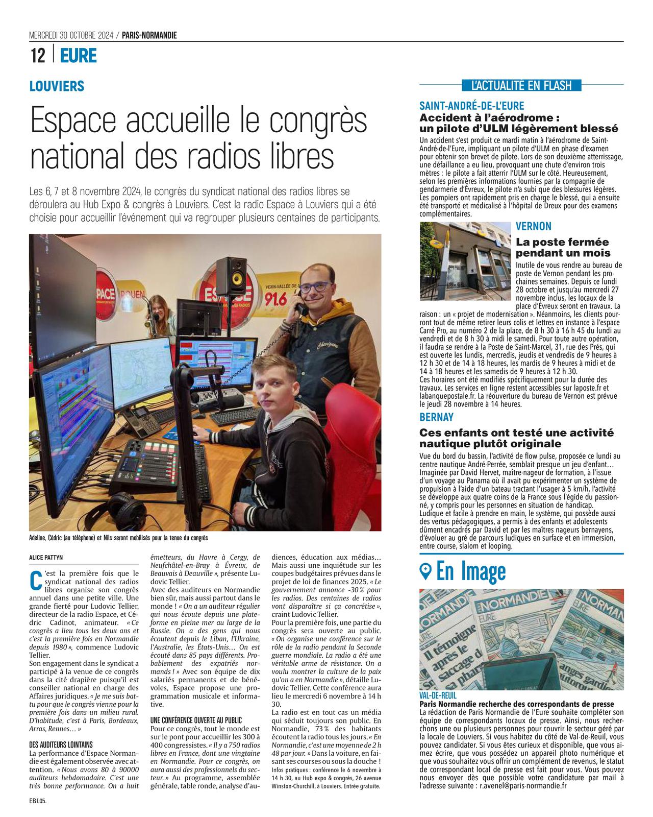 Espace accueille le Congrès SNRL à Louviers !