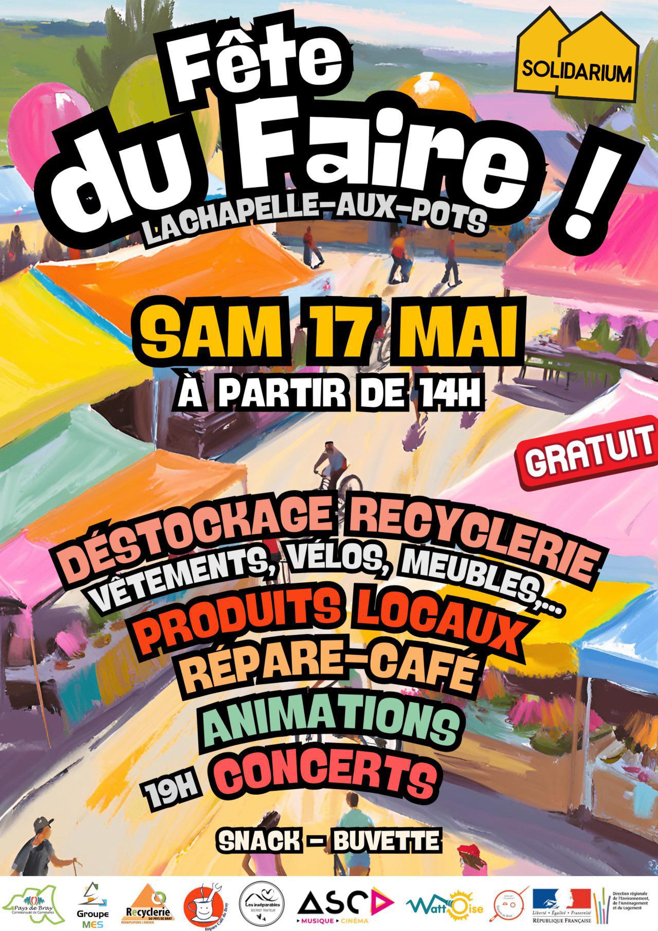 20 ans du Solidarium, Fête du faire, à Lachapelle-Aux-Pots, Samedi 17 Mai !