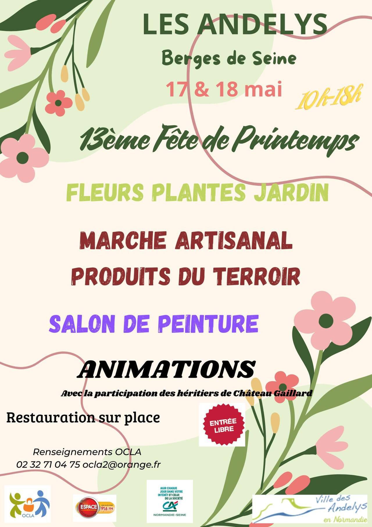 13ème Fête de Printemps, aux Andelys, les 17 & 18 Mai, avec Espace ! 