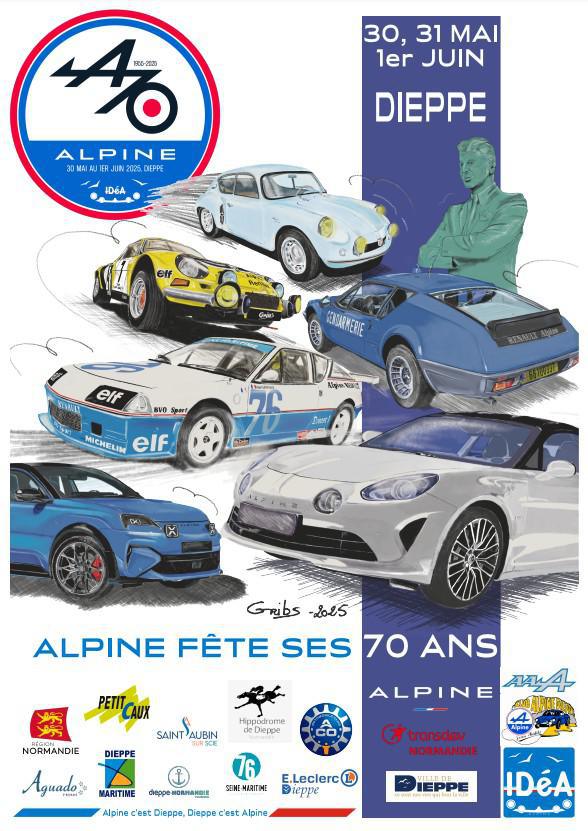 70 ans d'Alpine, à Dieppe, les 30, 31 Mai & 1er Juin !
