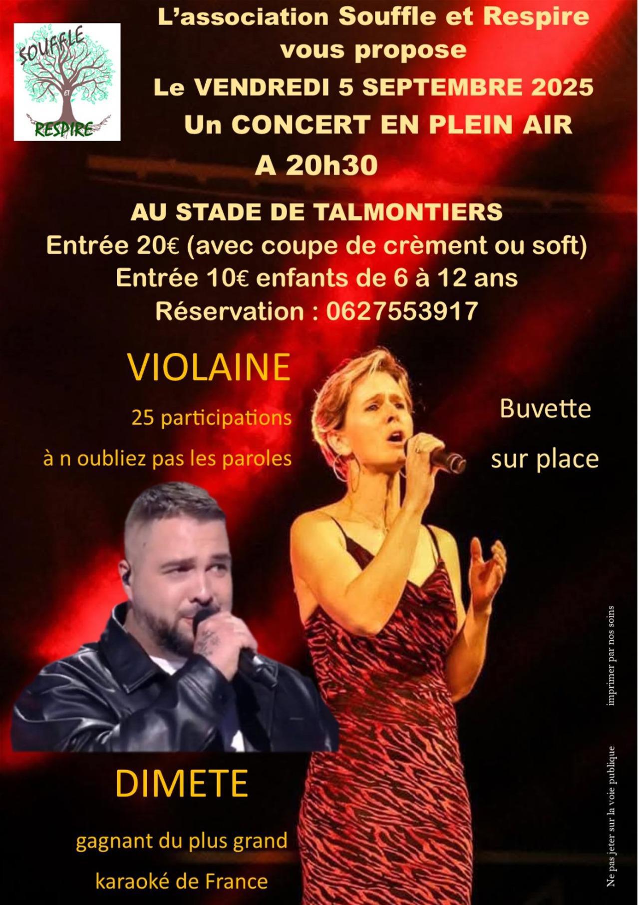 Soirée Concert à Talmontiers, Vendredi 5 Septembre, avec l'asso Souffle & Respire !
