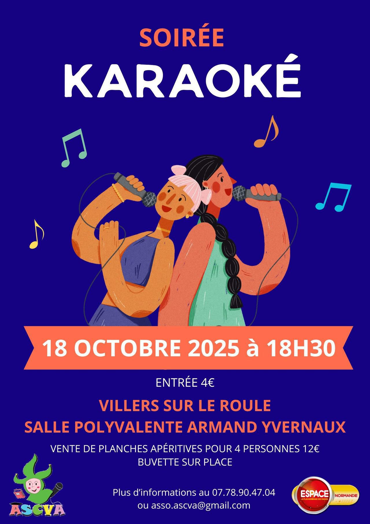 Soirée Karaoké, Samedi 18 Octobre à Villers-sur-le-Roule, avec Espace !