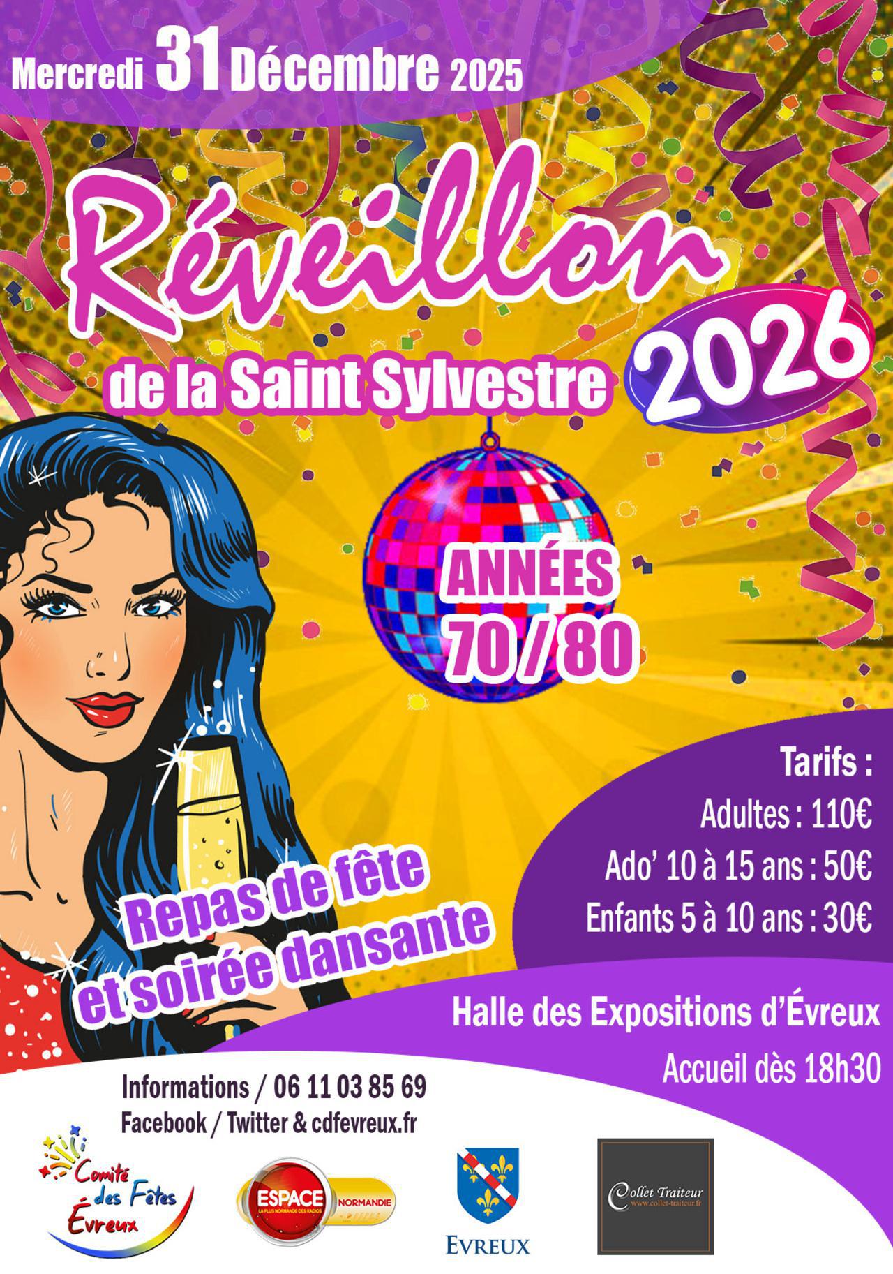 Réveillon de la St Sylvestre, Mecredi 31 Déc. 2025, avec le CDF Évreux !