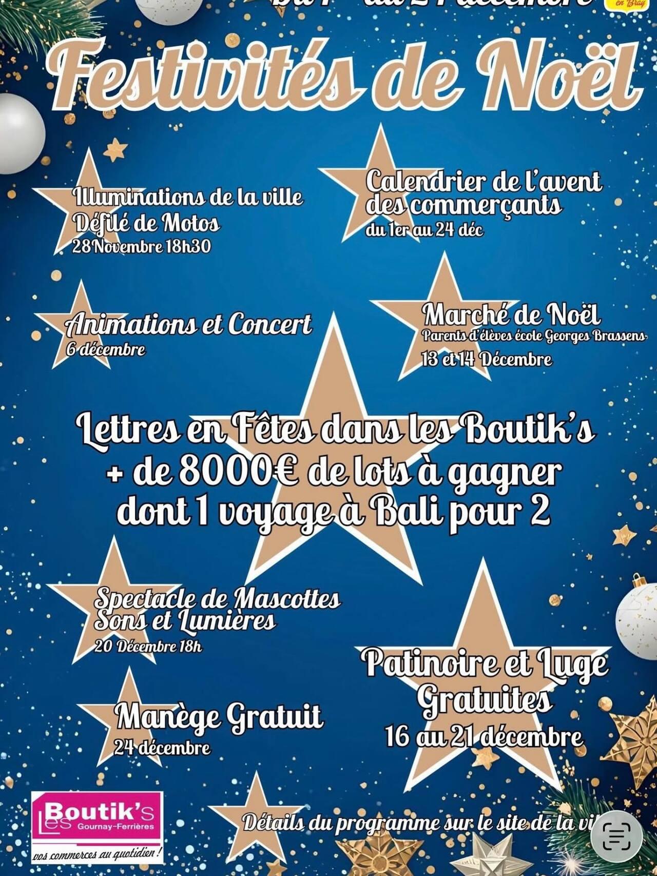 Festivités de Noël, à Gournay-en-Bray, avec Espace !