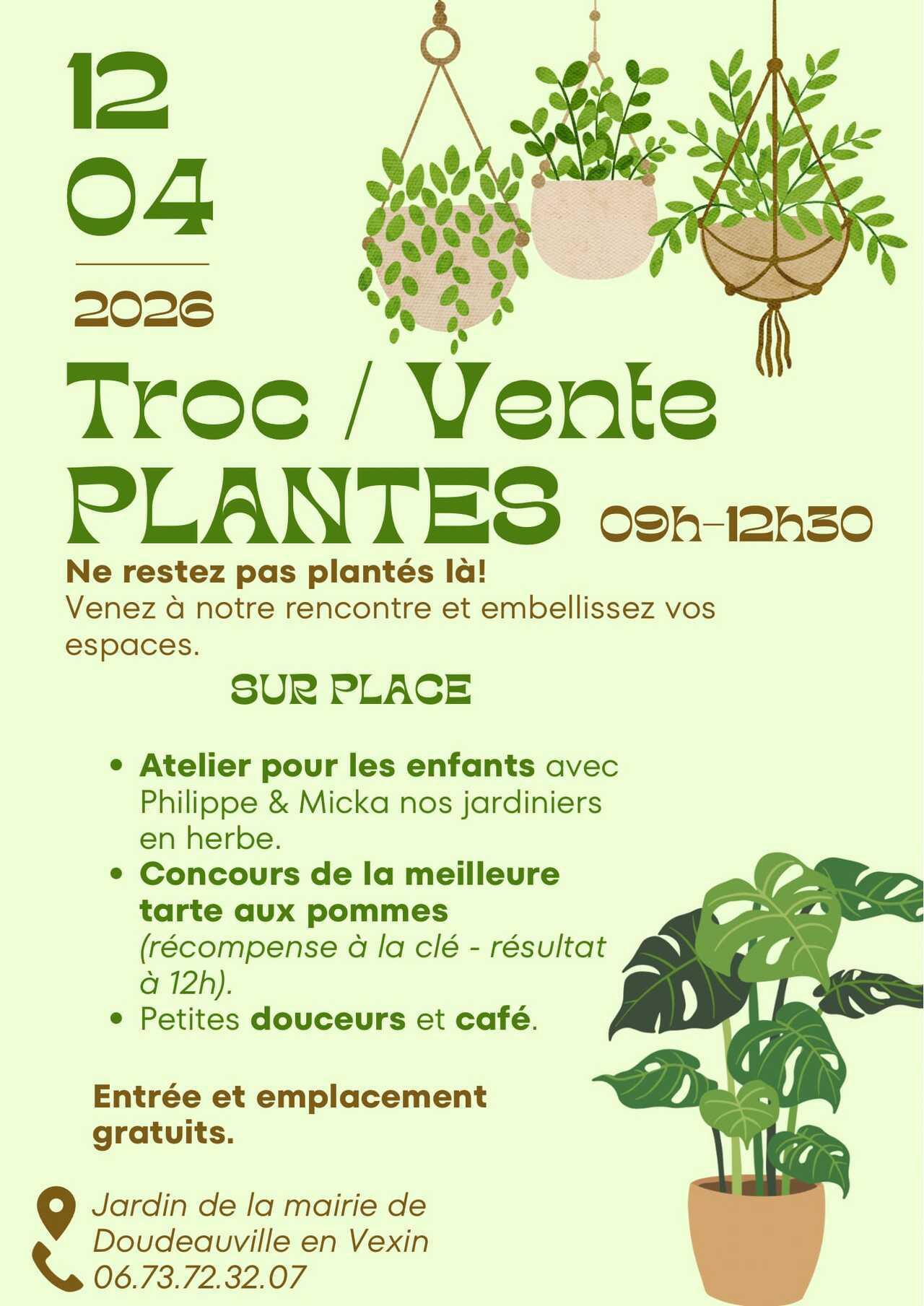 Troc / Vente Plantes à Doudeauville-en-Vexin, Dimanche 12 Avril 2026 !