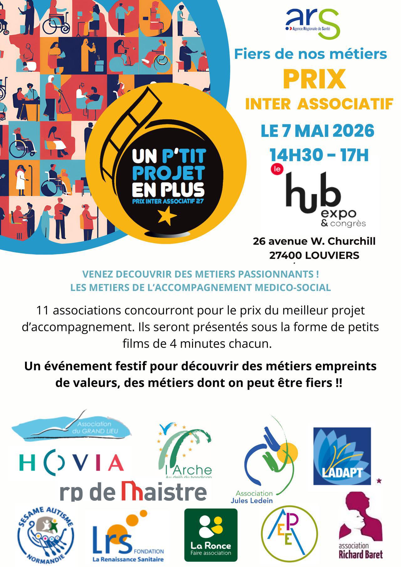 Un P'tit Projet en Plus, prix inter associatif 27, Jeudi 7 Mai, au Hub Expo & Congrès Louviers !