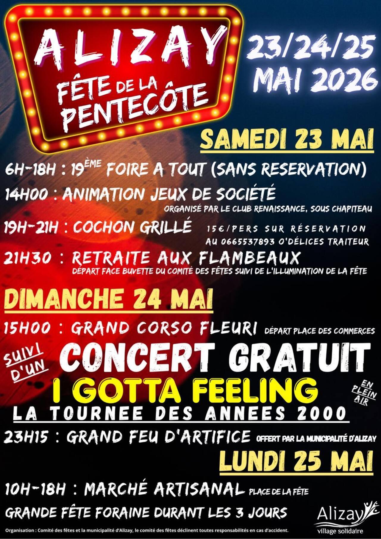 Fête de la Pentecôte, à Alizay, du 23 au 25 Mai 2026 !