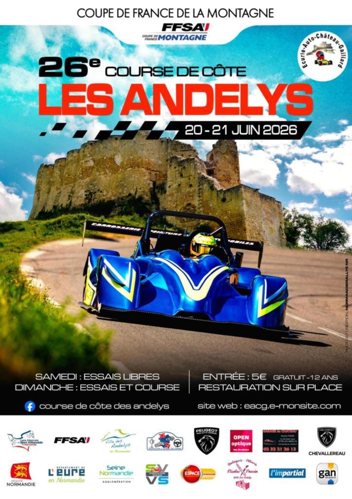 26ème Course de Côte, les Andelys, les 20 & 21 Juin 2026, avec Espace !