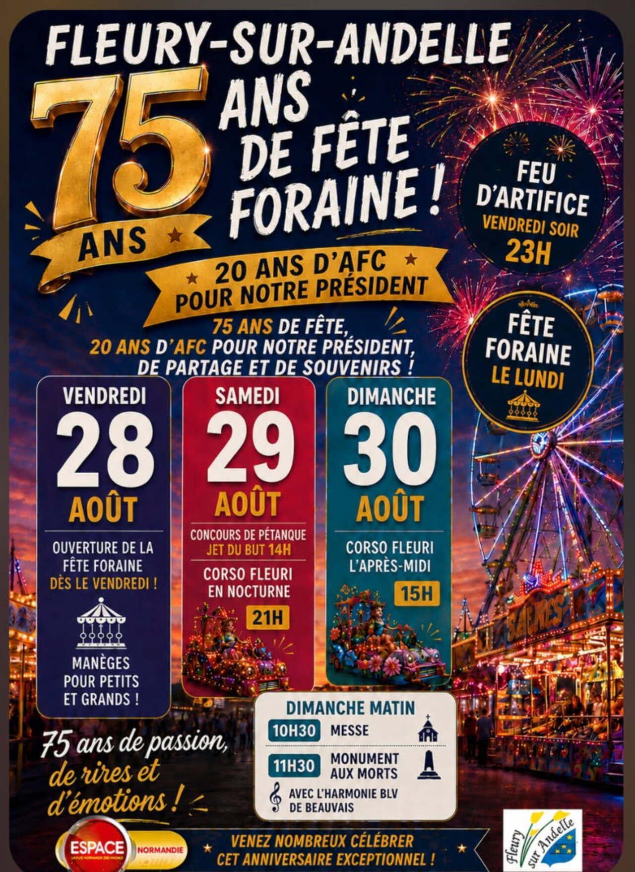 Fête Saint-Ouen à Fleury-sur-Andelle, les 28, 29 & 30 Août 2026, avec Espace !