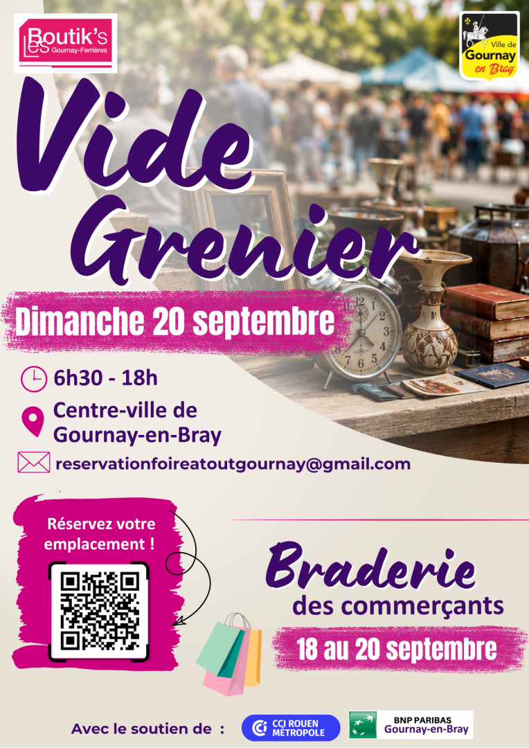 Vide-Grenier des Boutik's Gournay-Ferrières, Dimanche 20 Septembre 2026 avec Espace !
