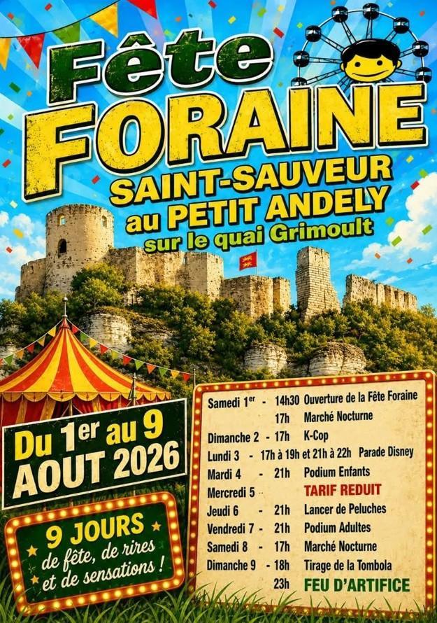 Fête Foraine Saint-Sauveur au Petit Andely, jusqu'au 9 Août 2026 avec Espace !