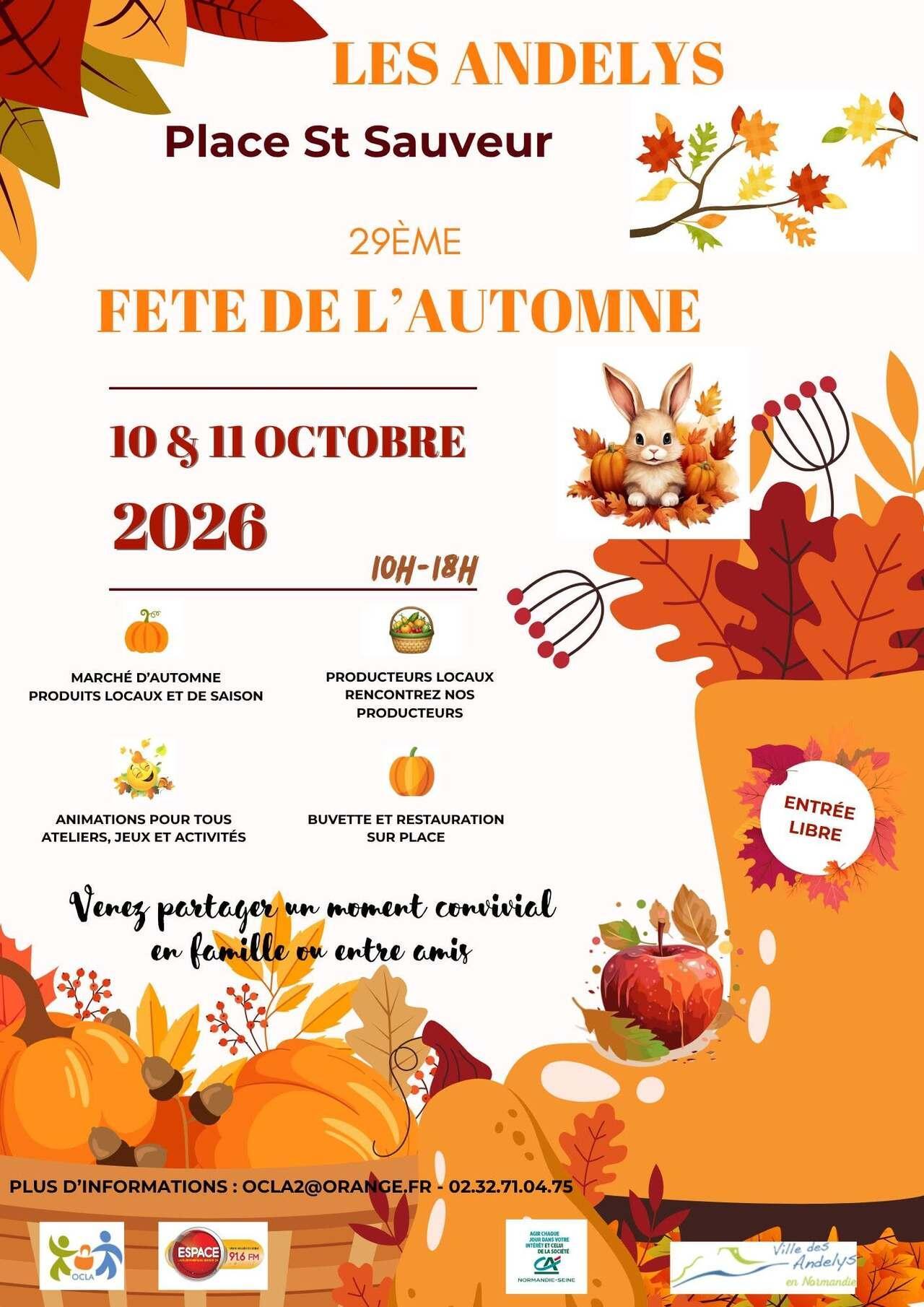 29ème Fête de l'Automne, aux Andelys, les 10 & 11 Octobre 2026, avec Espace !