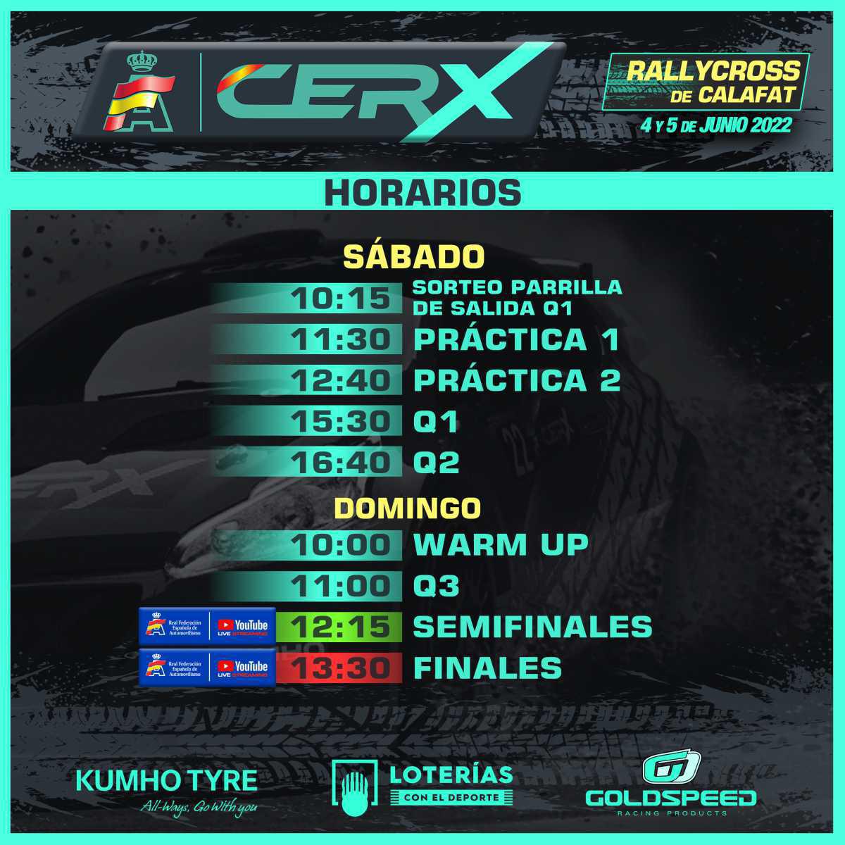 ¡Vive todo el espectáculo del CERX Rallycross de Calafat en directo! ¡Vive todo el espectáculo del CERX Rallycross de Calafat en directo!