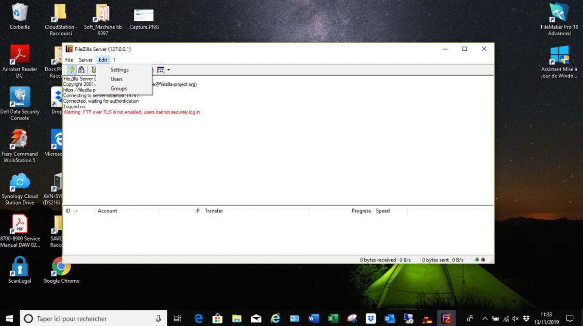 Scan FTP Filezilla Server Windows 10