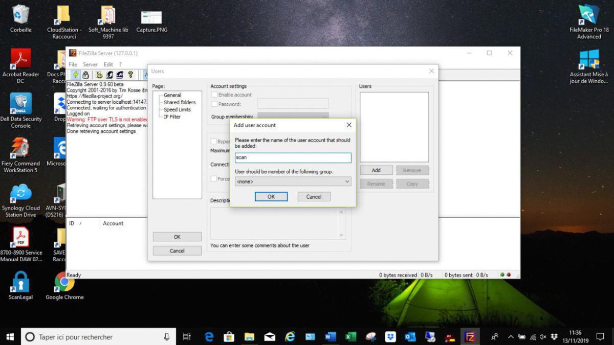 Scan FTP Filezilla Server Windows 10
