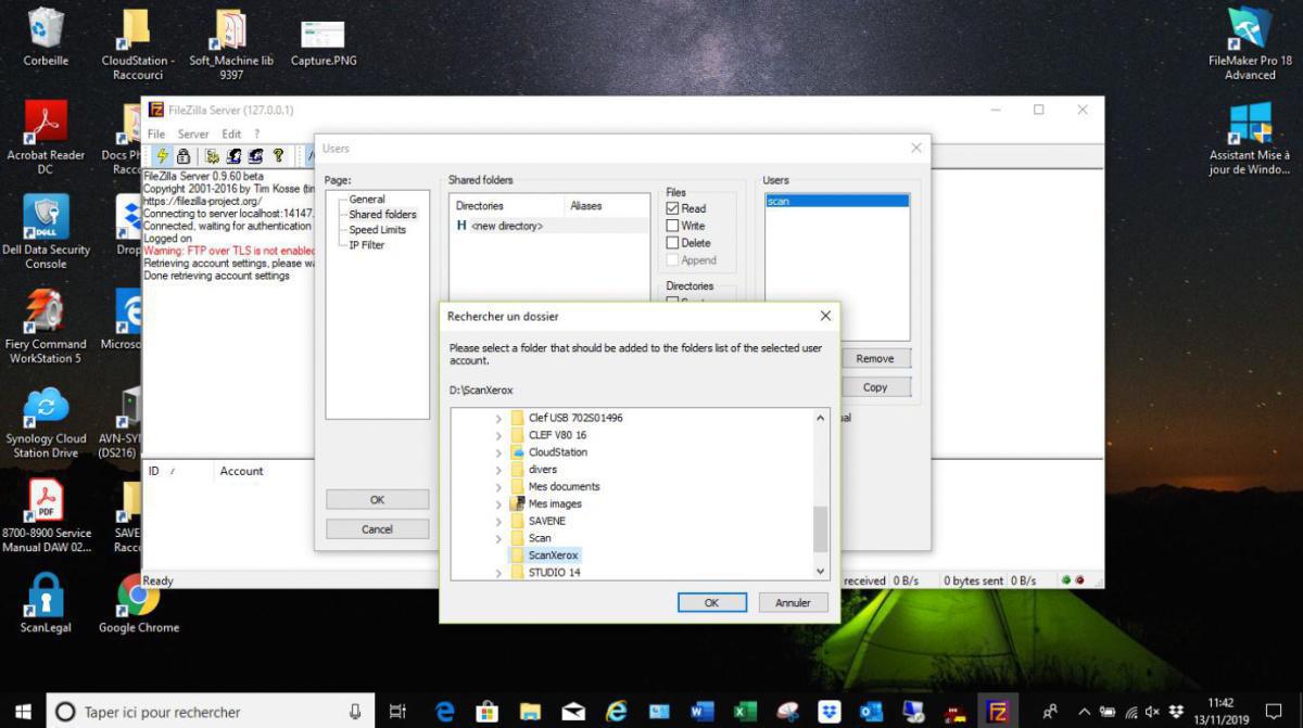 Scan FTP Filezilla Server Windows 10