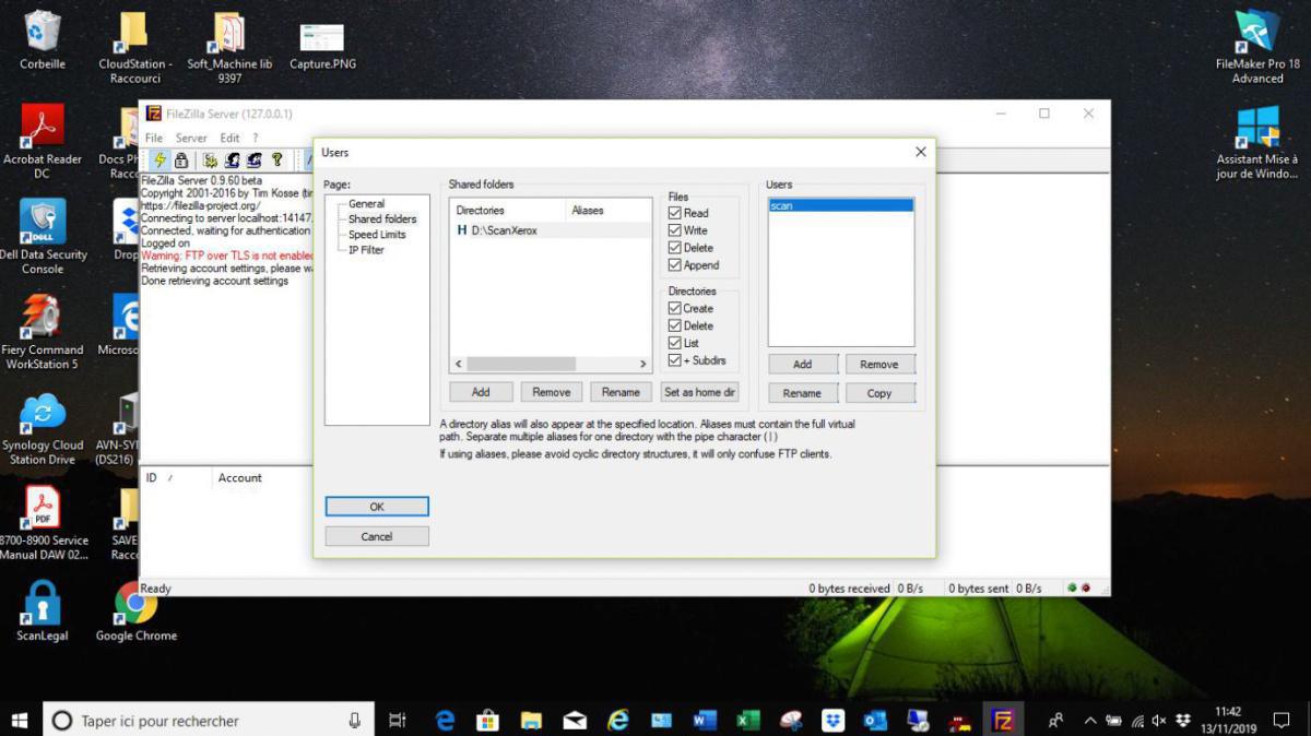 Scan FTP Filezilla Server Windows 10