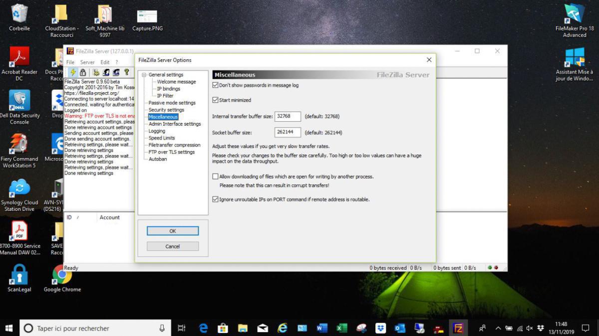 Scan FTP Filezilla Server Windows 10