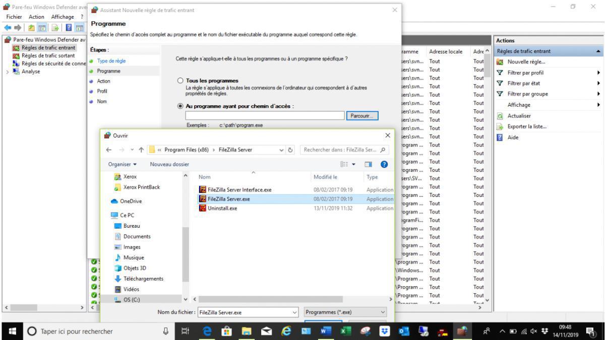 Scan FTP Filezilla Server Windows 10