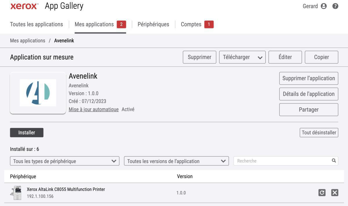 Installer application Avenelink
