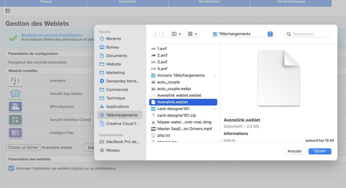 Installer application Avenelink